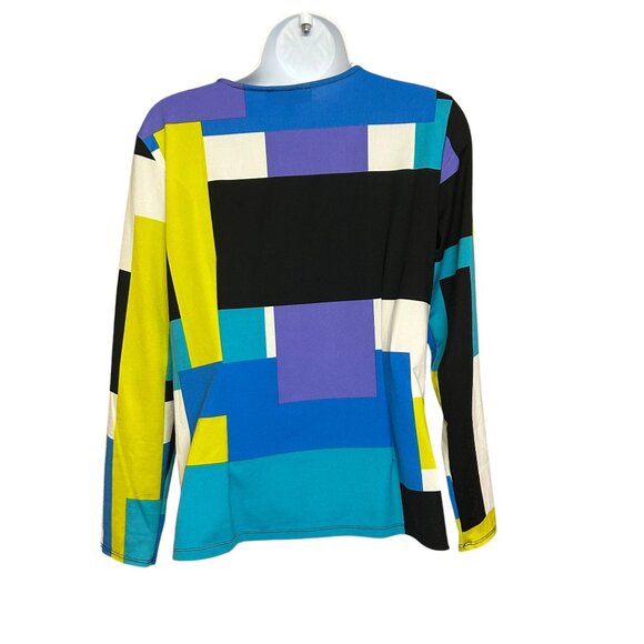 Melissa Paige Multicolor Block 1/2 Zip Long Sleeve Stretchy Top Size S - Picture 3 of 5